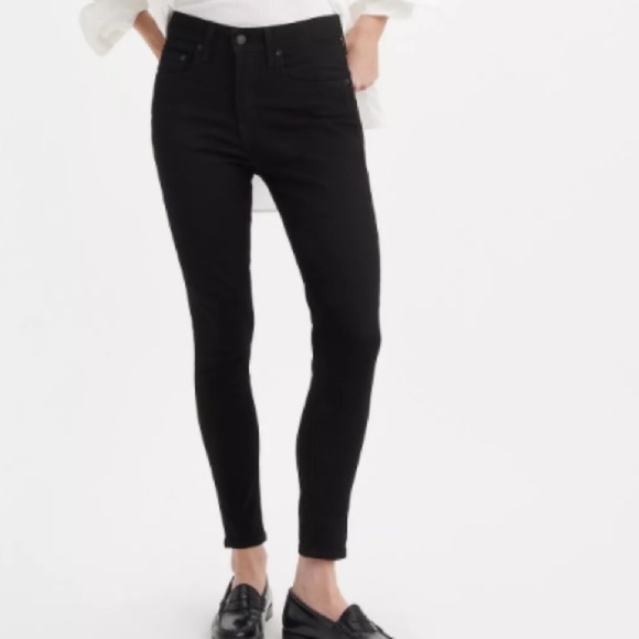 Levi’s 721 High  Rise Skinny Filiforme Black size 32 with stretch - Picture 1 of 6